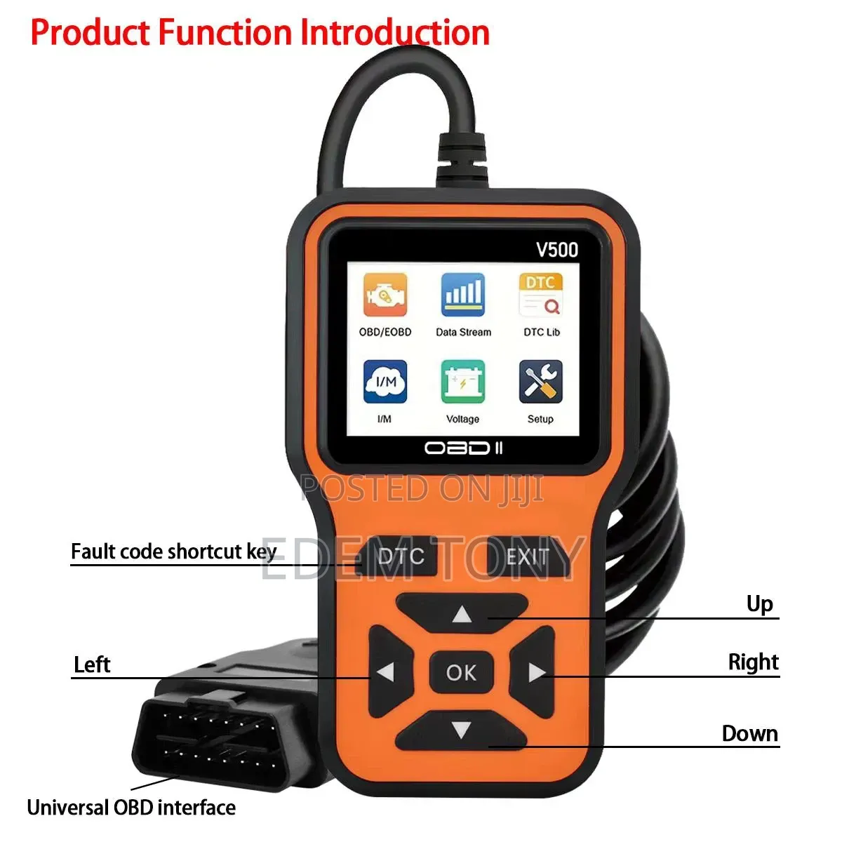 V500 OBD2 Scanner Diagnostic Tool,Code Reader Battery Voltage Tester
