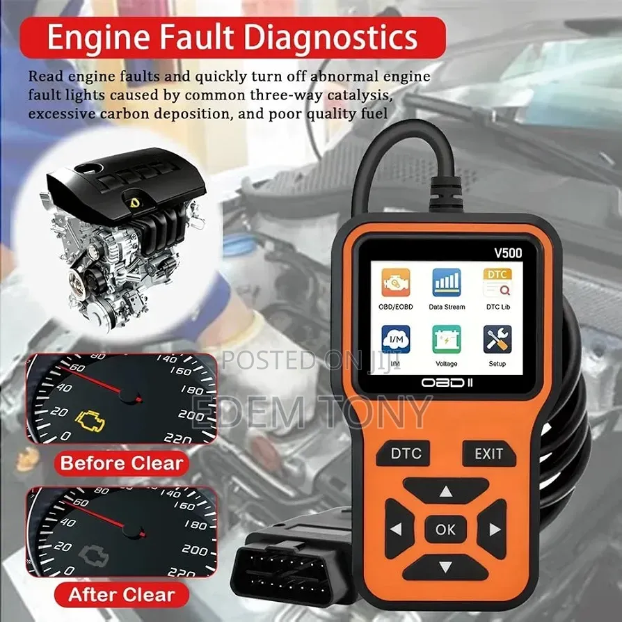 V500 OBD2 Scanner Diagnostic Tool,Code Reader Battery Voltage Tester