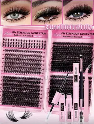 640PCS DIY Eyelash Extension Kit Extra Thick Fluffy D-Curl Lashes