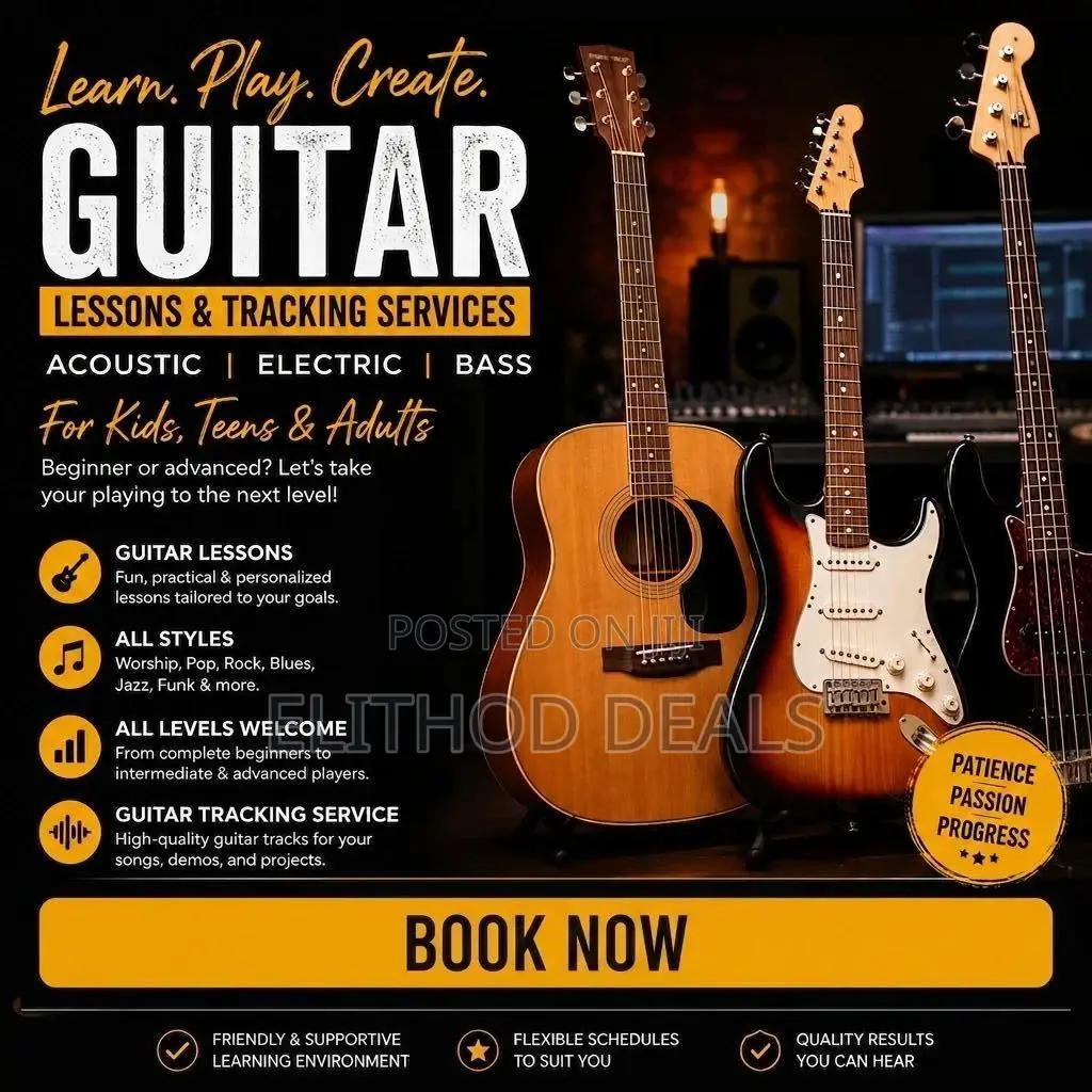 Acoustic, Electric and Bass Guitar Lessons