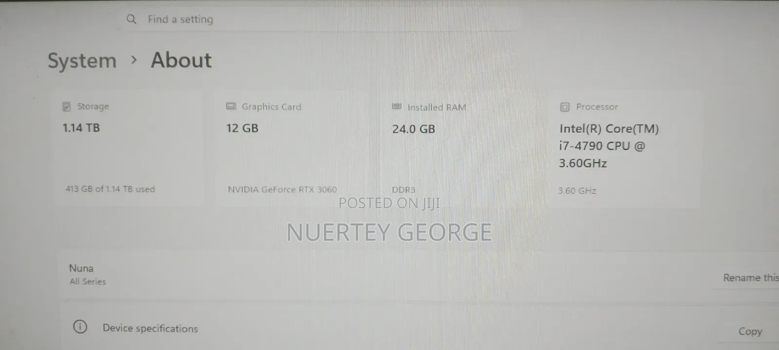 Desktop Computer Asus 32GB Intel Core i7 SSD 1T