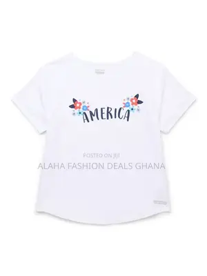 Hind Girl's Solid and Graphic Short Sleeve T-Shirt Set, 2-Pack