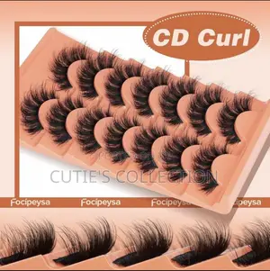 Curl Faux Natural Fluffy Eye Lash Extension-Black +Tweezer + Lash Glue