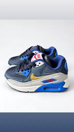 Kids Navy Blue, Grey Gold Air Max Sneakers