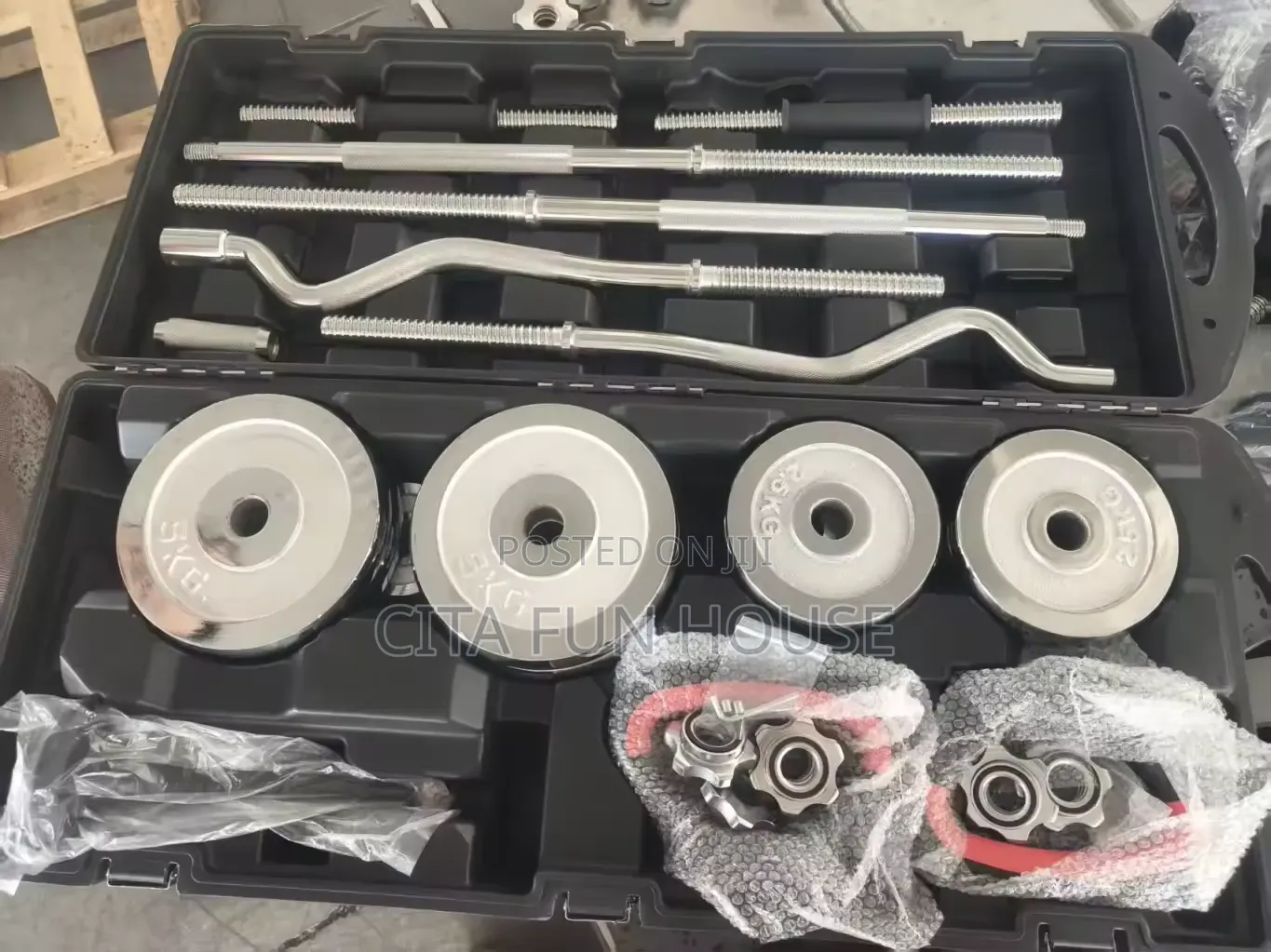 58kg Adjustable Iron Dumbell Set With Kettlebells