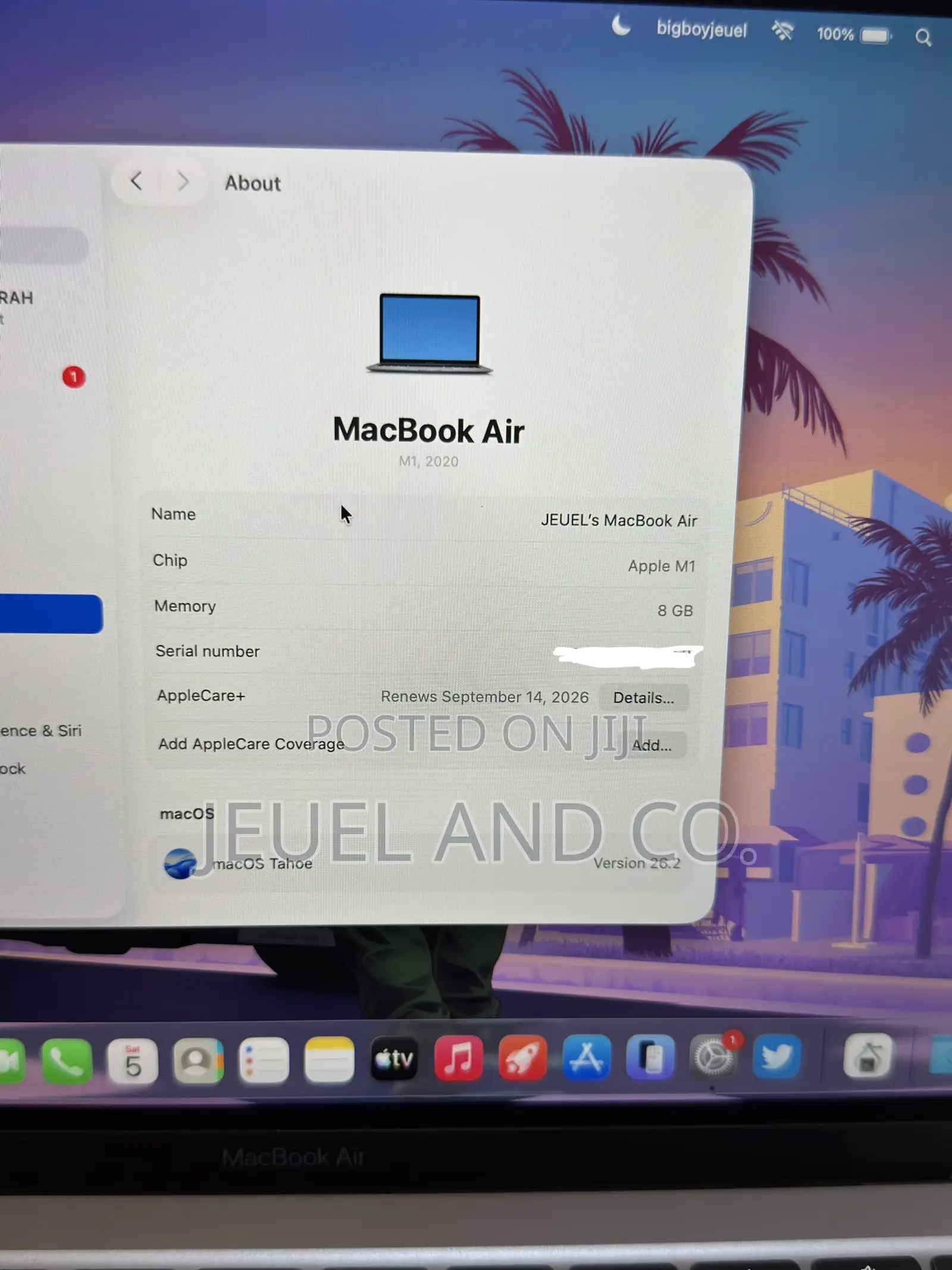Laptop Apple MacBook Air 2020 M1 8GB Apple M1 SSD 128GB