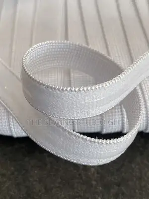 15mm WHITE Non-Slip Silicone Gripper Elastic Tape