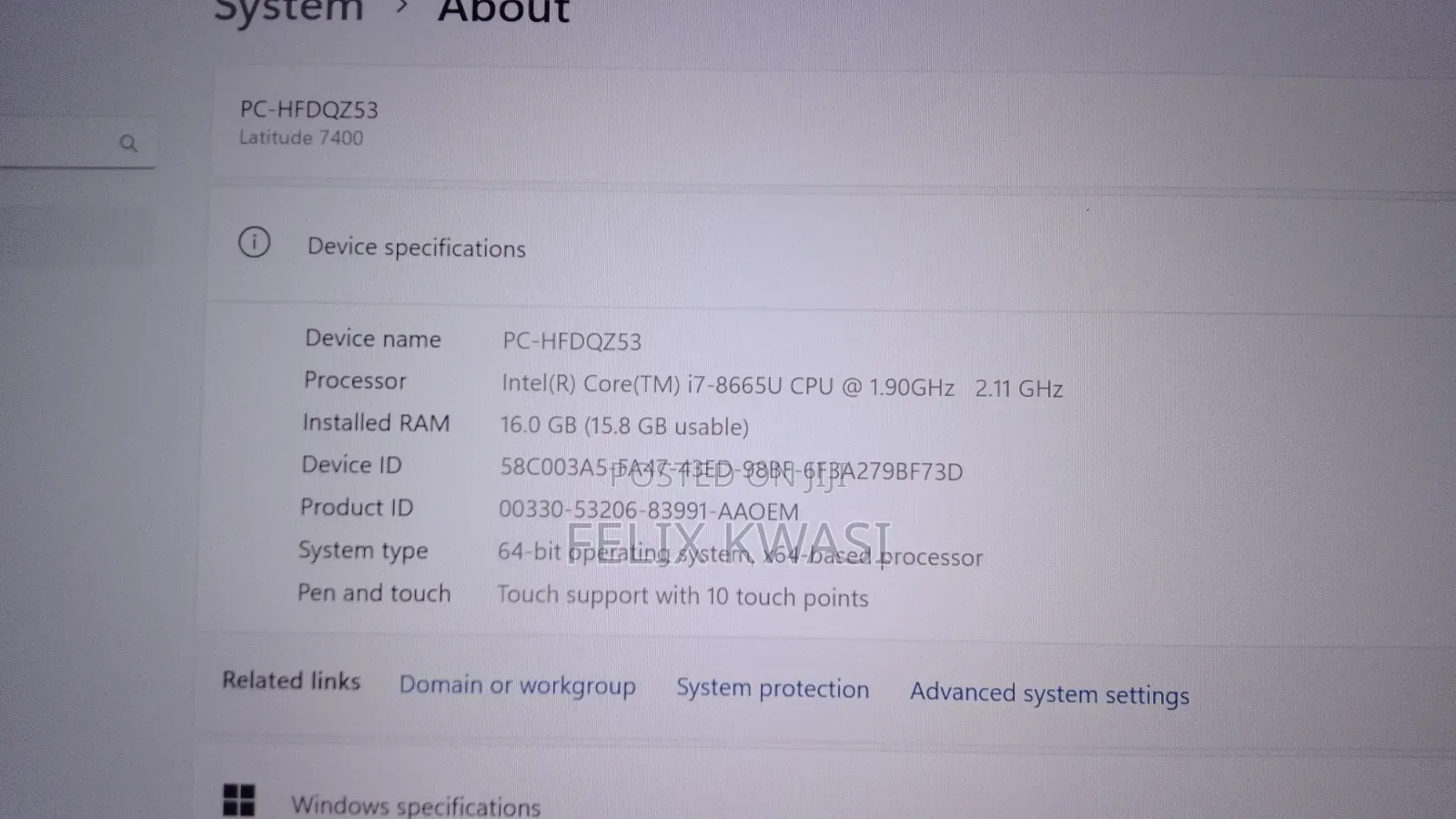 Laptop Dell Latitude 7400 16GB Intel Core i7 SSD 256GB
