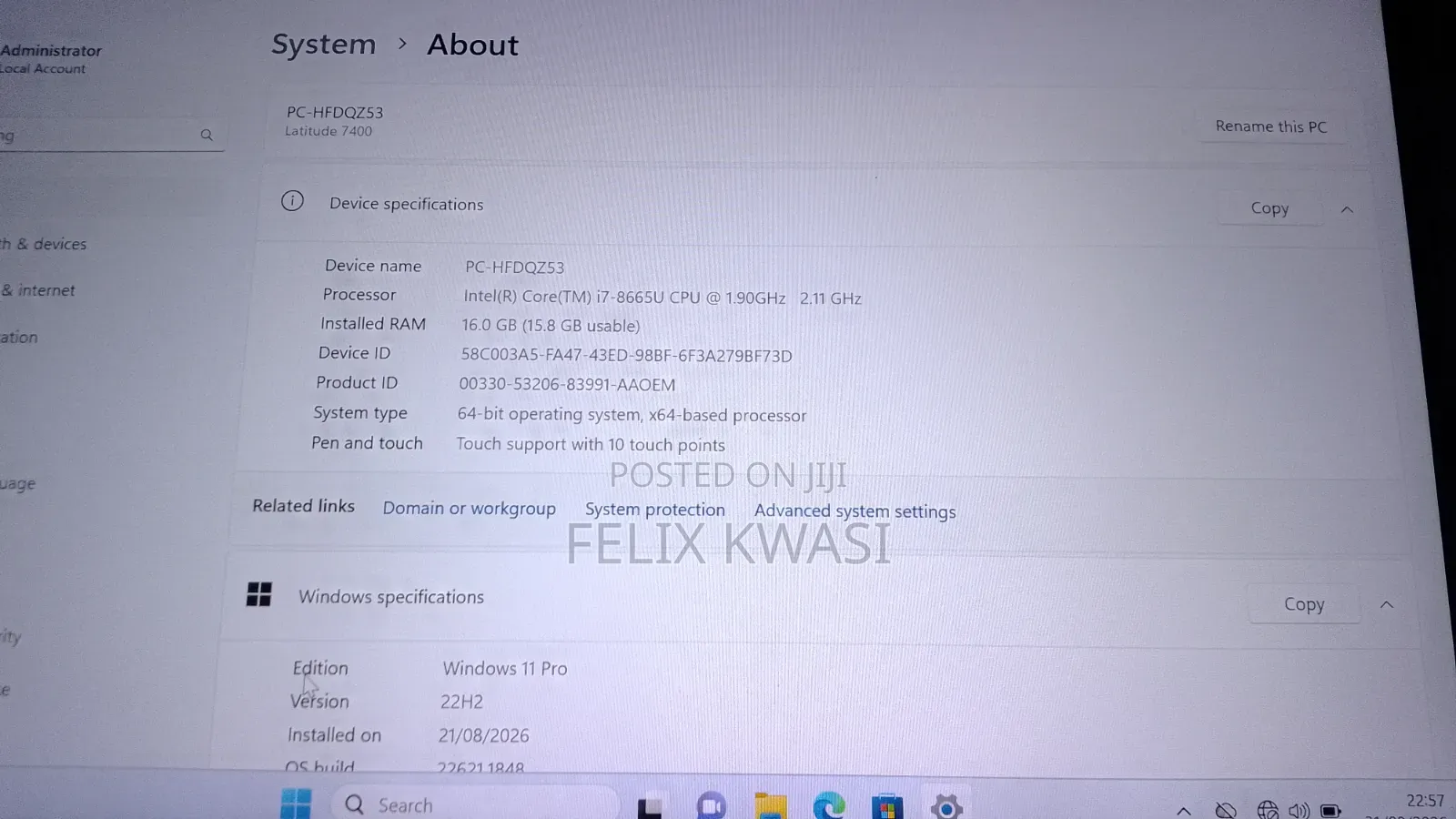 Laptop Dell Latitude 7400 16GB Intel Core i7 SSD 256GB