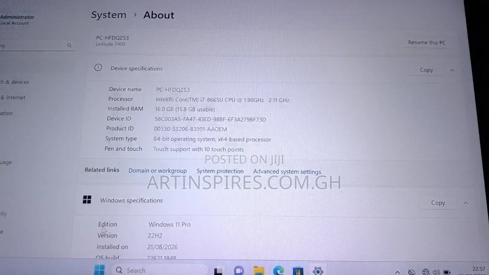 Laptop Dell Latitude 7400 16GB Intel Core i7 SSD 256GB