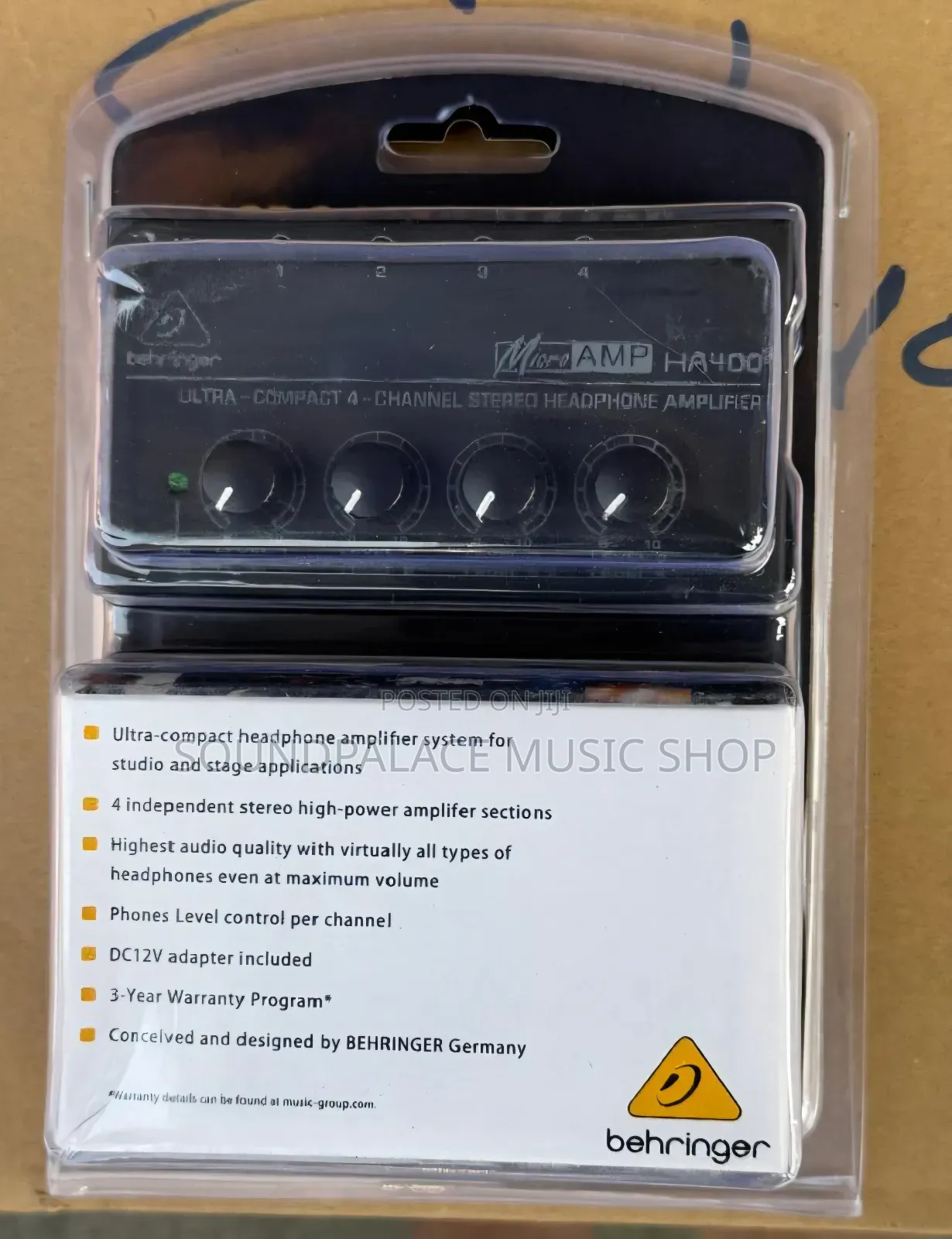Behringer MicroAMP HA400 4-Channel Stereo Headphone Amplifier.
