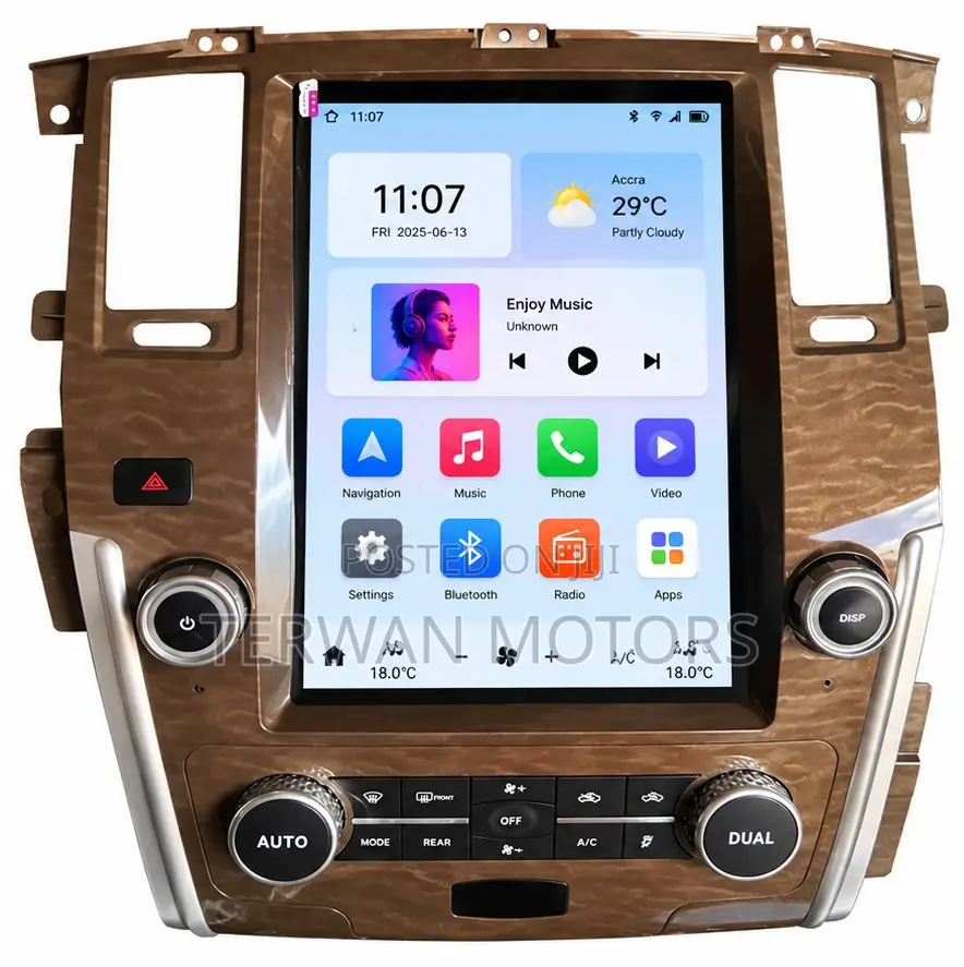 Tesla-Style Android Screen for Nissan Patrol / Infinity 2003 to 2017