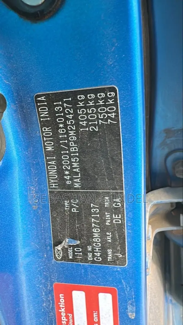 Hyundai I10 2008 Blue