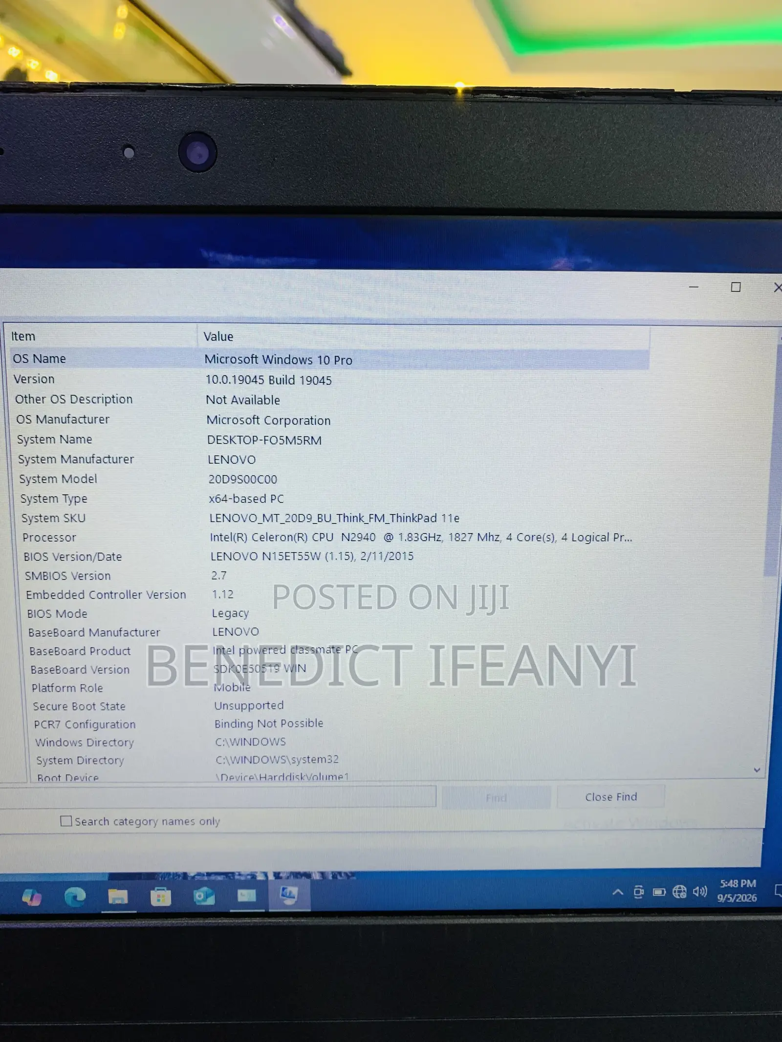 Laptop Lenovo ThinkPad 11e 4GB Intel SSD 128GB