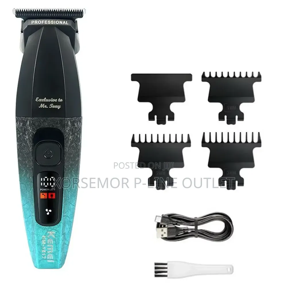 Kemei Hair Beard Cordless Trimmer KM-1817 Digital Rechargeable