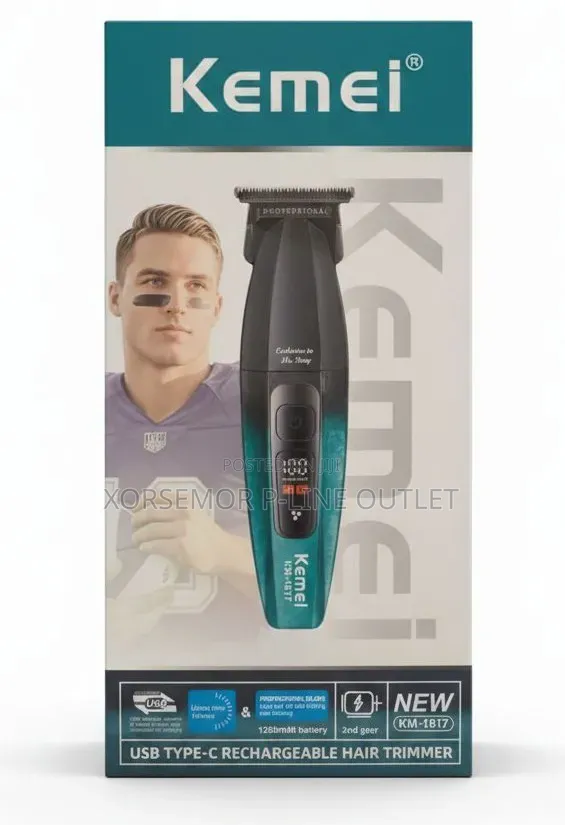 Kemei Hair Beard Cordless Trimmer KM-1817 Digital Rechargeable