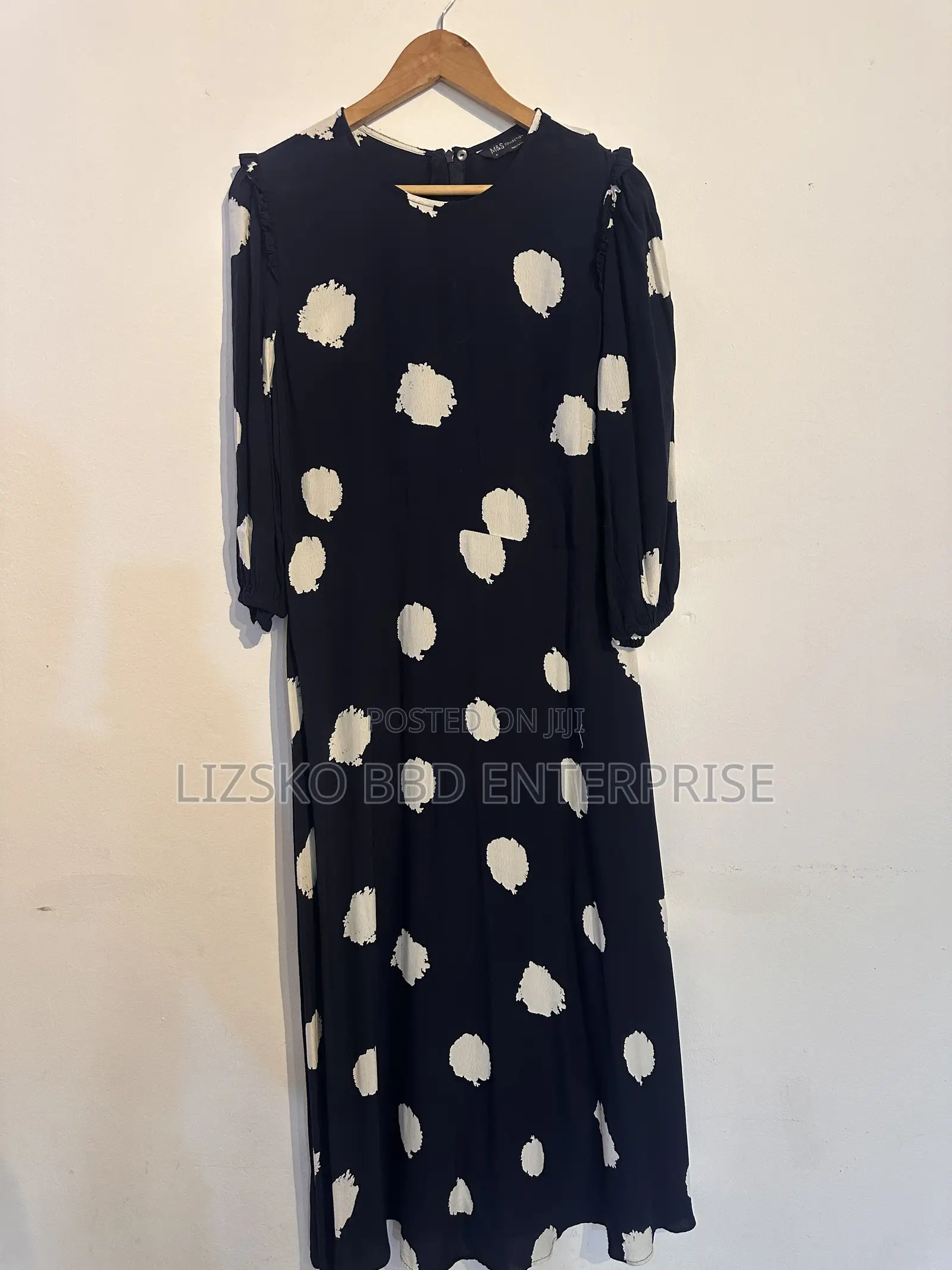 Max and Spencer Navy and White Abstract Spot-Print