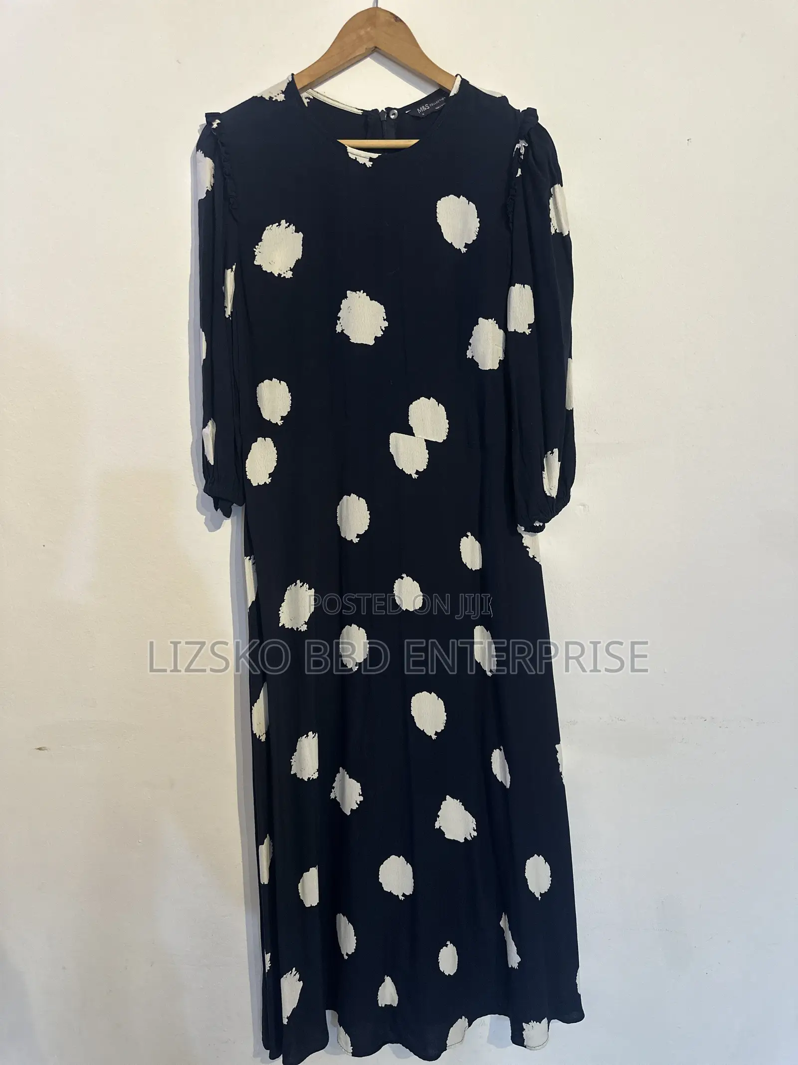 Max and Spencer Navy and White Abstract Spot-Print