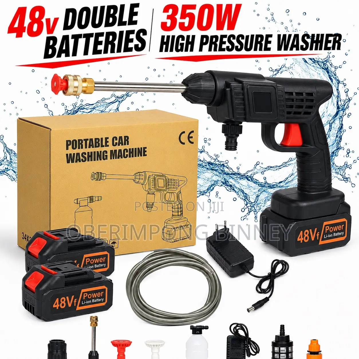 Cordless Car Washing Machine (48v) 2 Batteries