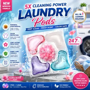 Laundry Pods/Beads – For Cleaning Fresh Scent 5 in 1 100pcs