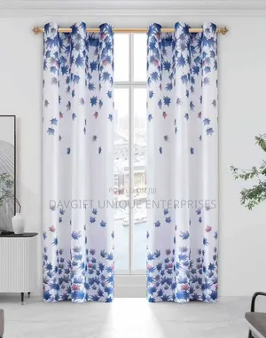 Beautiful 3D Design 2pcs Curtains