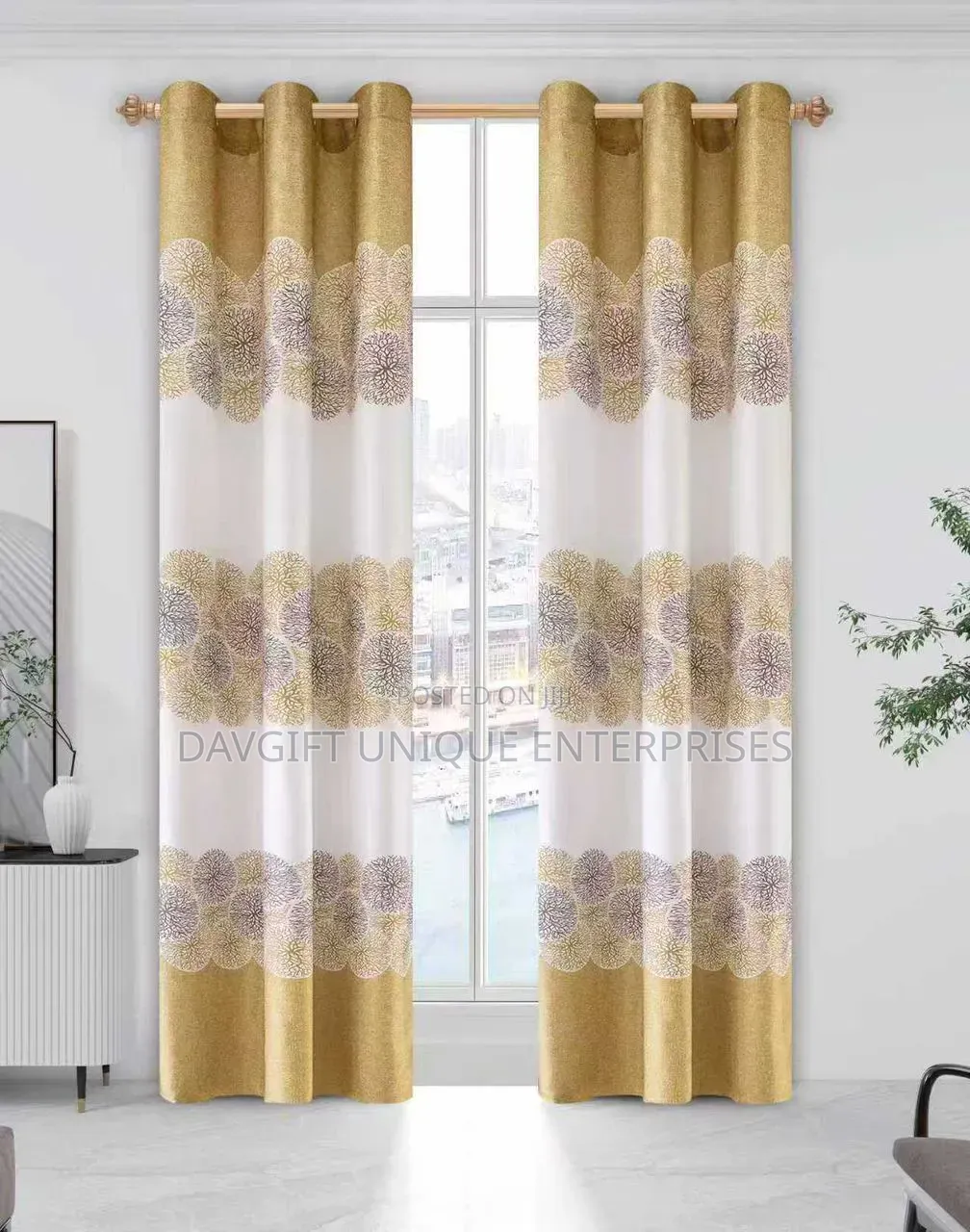 Beautiful 3D Design 2pcs Curtains