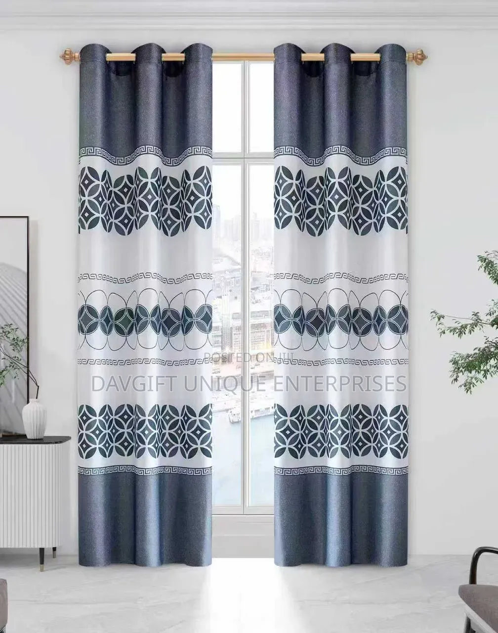 Beautiful 3D Design 2pcs Curtains