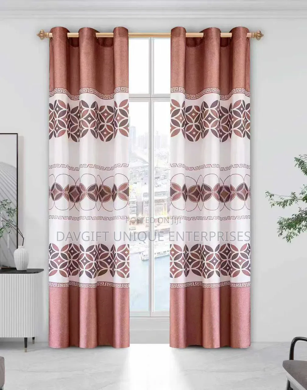 Beautiful 3D Design 2pcs Curtains