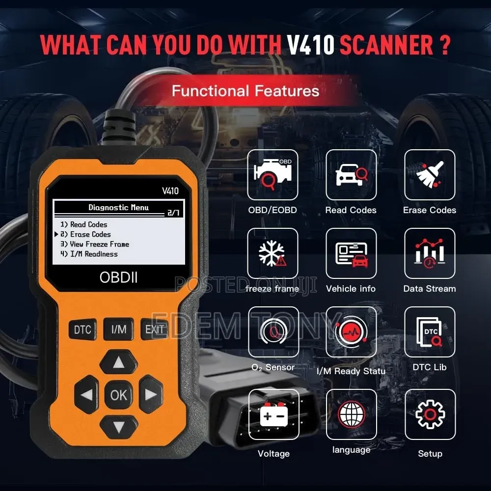 OBD2 Scanner Car Diagnostic Tool for All Vehicles Live Data Fix