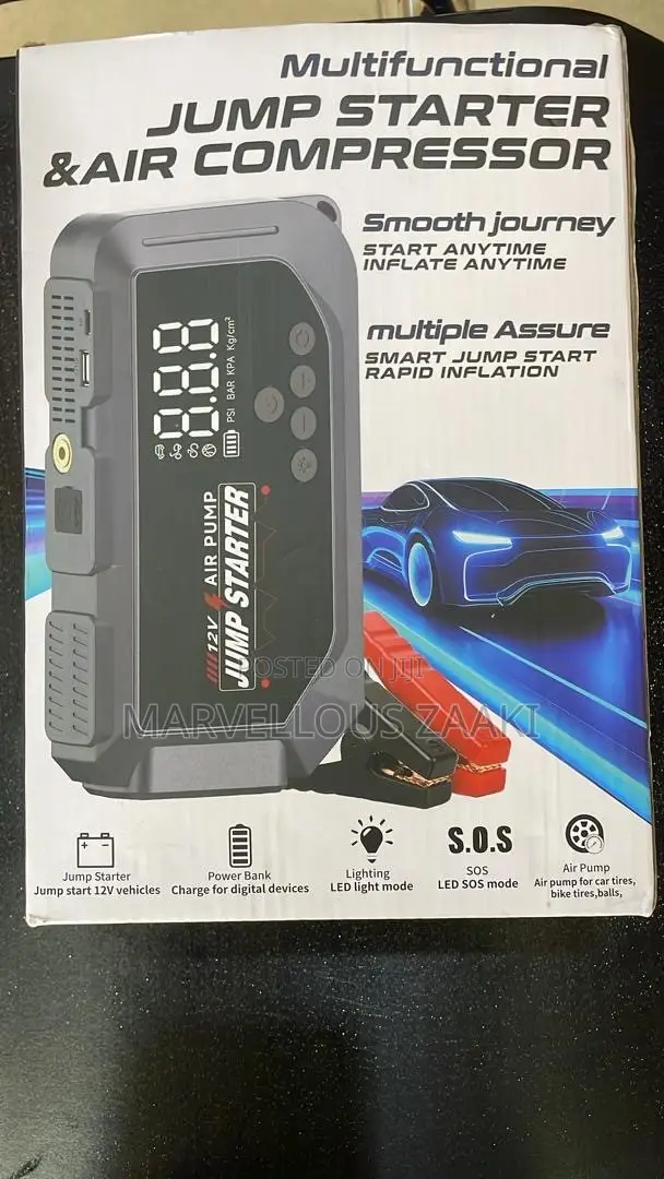 Multi Purpose Jump Starter, Air Compressor, Power Bank