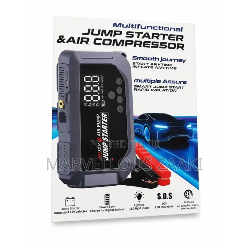 Multi Purpose Jump Starter, Air Compressor, Power Bank
