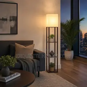 Shelf Floor Lamp + Free E27 Bulbs in Stock