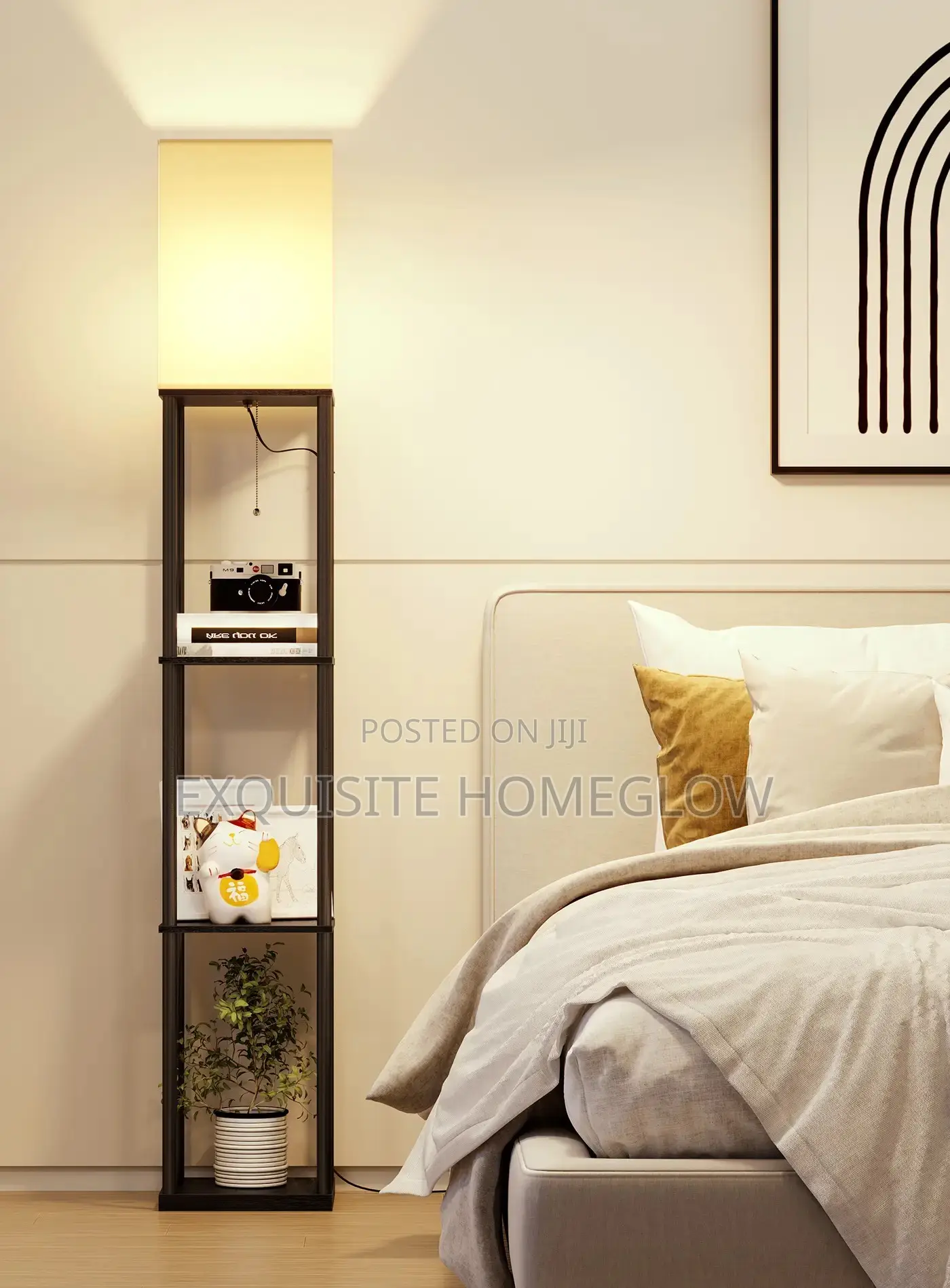 Shelf Floor Lamp + Free E27 Bulbs in Stock