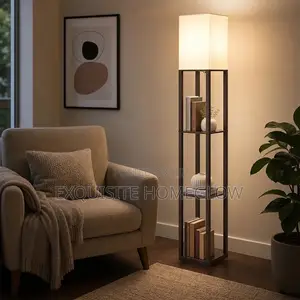 Shelf Floor Lamp + Free E27 Bulbs in Stock