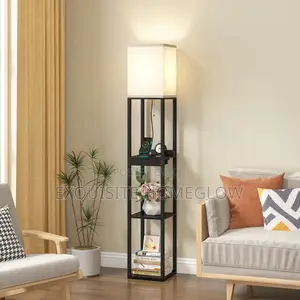 Shelf Floor Lamp + Free E27 Bulbs in Stock