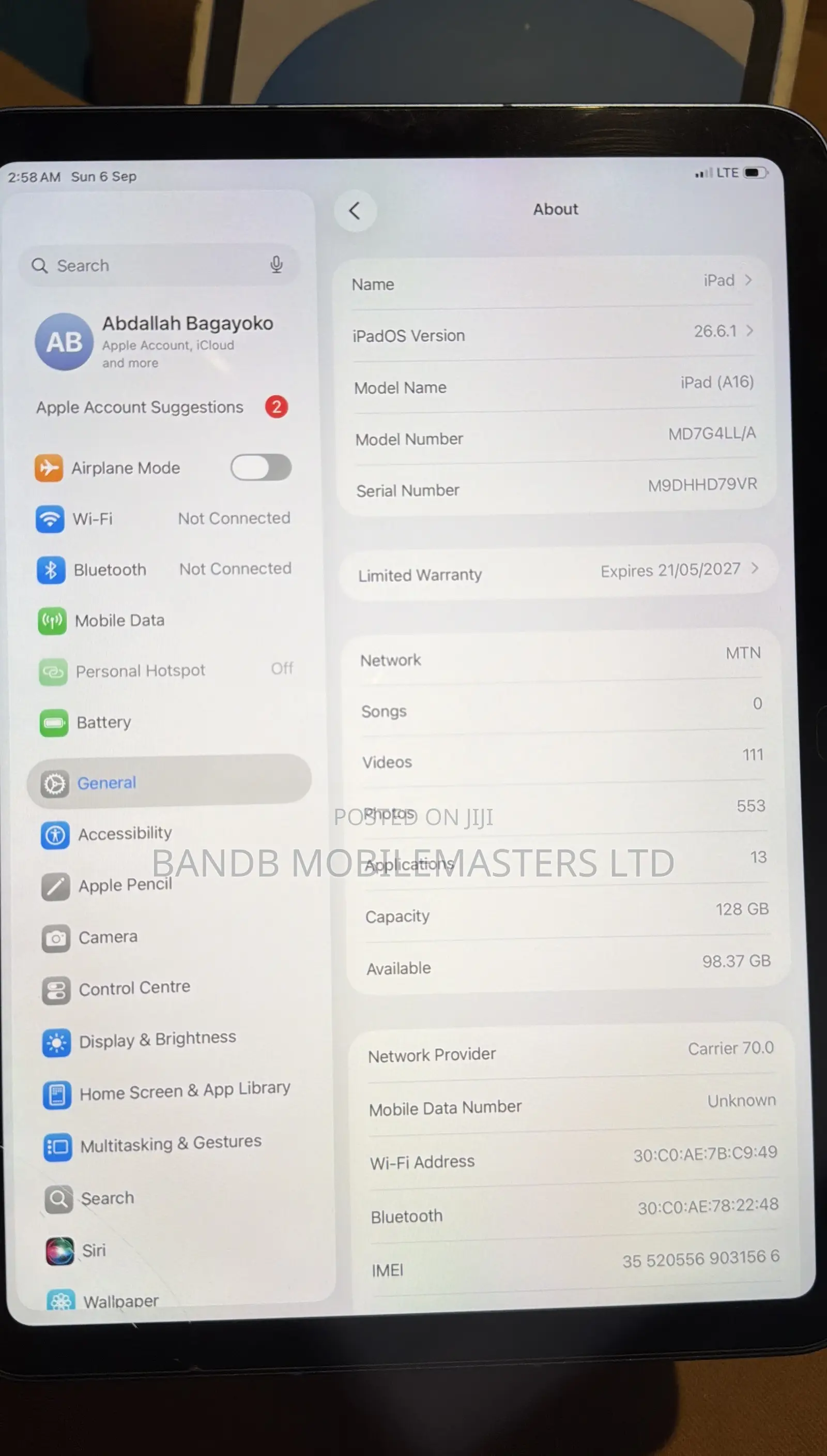New Apple iPad Wi-Fi +3G 128 GB Blue