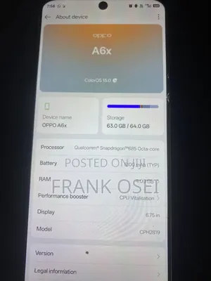 Oppo A6x 64 GB Blue