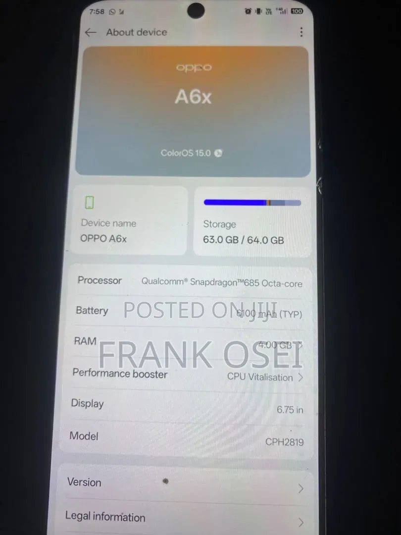 Oppo A6x 64 GB Blue
