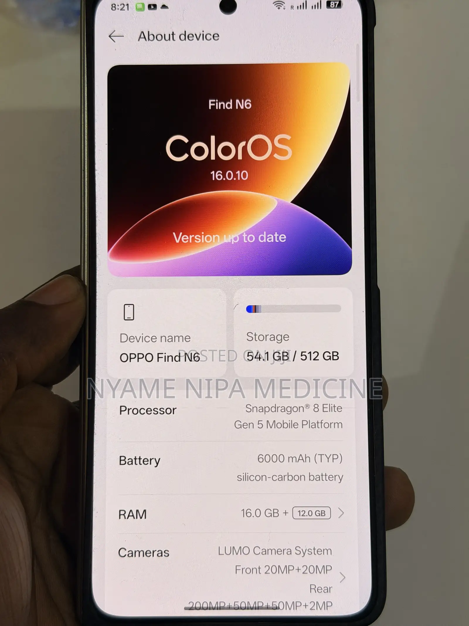 New Oppo Find N6 512 GB Black