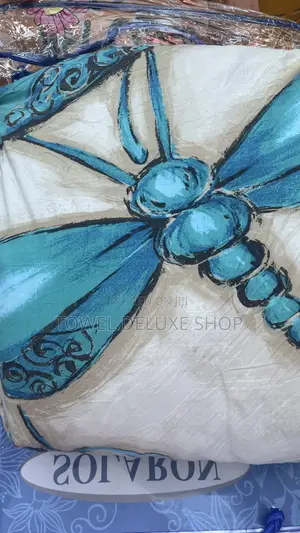 King Size Comforter Cream Turquoise Blue Luxury Thick Duvet
