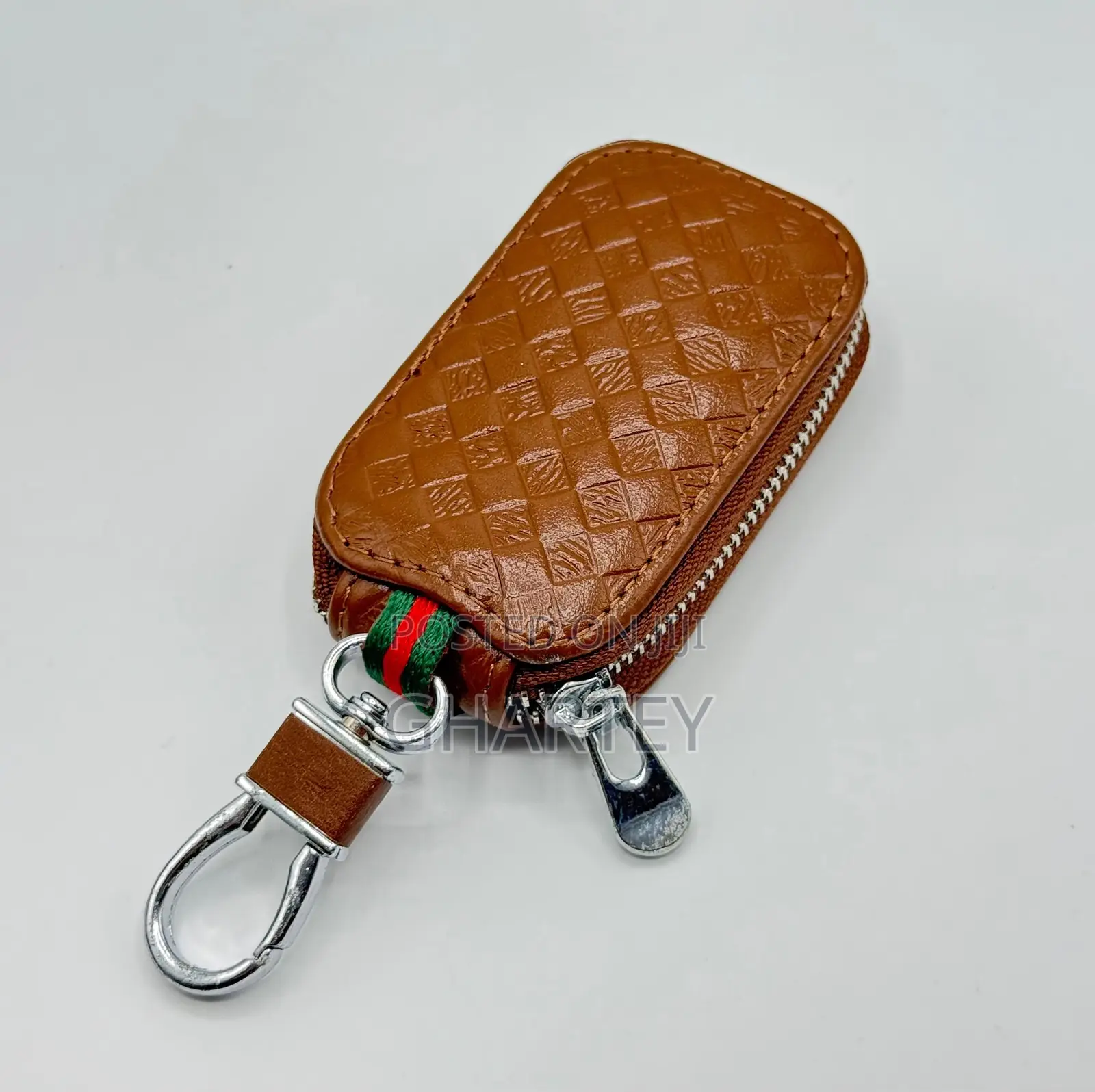Premium Leather Key Fob Cover With Clip - No Brand