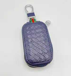 Premium Leather Key Fob Cover With Clip - No Brand