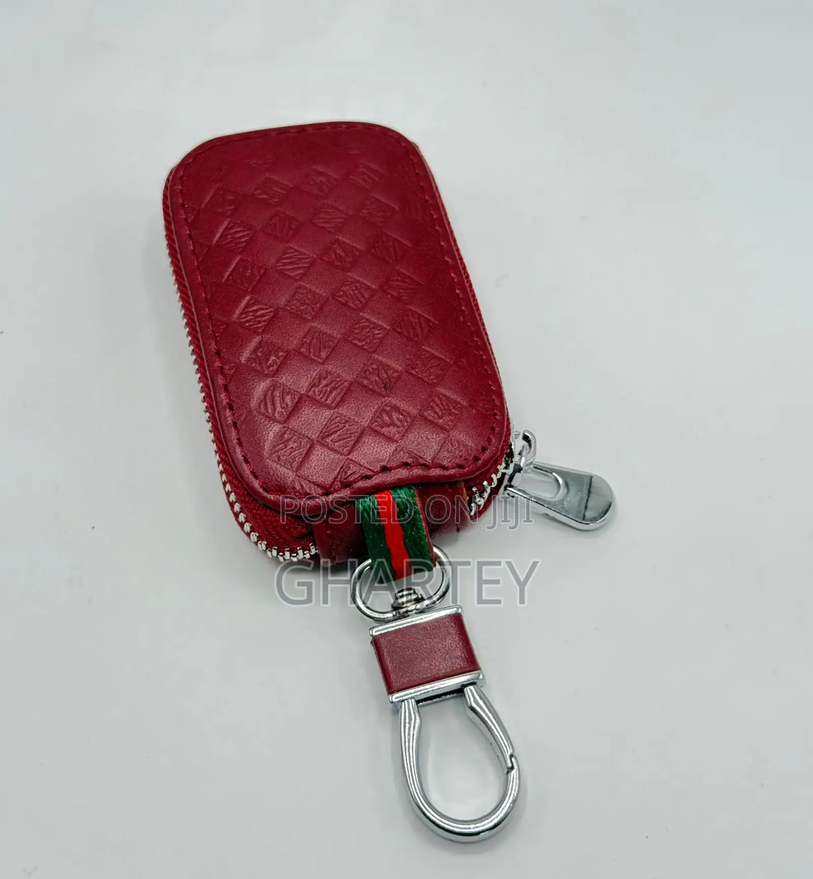 Premium Leather Key Fob Cover With Clip - No Brand