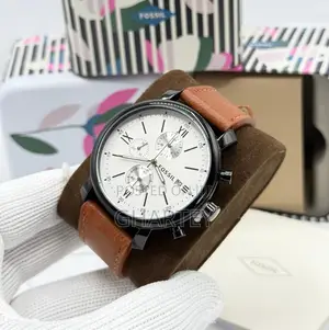 Fossil Men’s Chronograph Watch – Genuine Leather Strap Brown