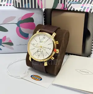 Fossil Men’s Chronograph Watch – Genuine Leather Strap Brown