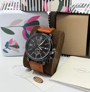 Fossil Men’s Chronograph Watch – Genuine Leather Strap Brown