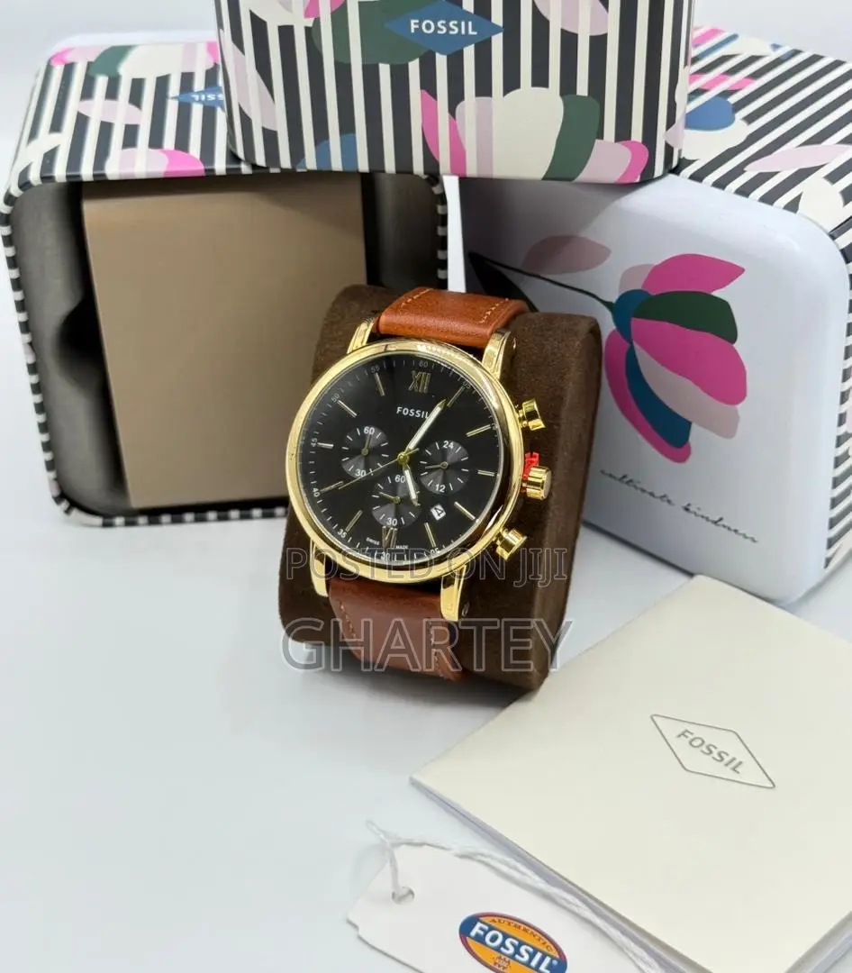 Fossil Chronograph Leather Watch - Quality Genuine Leather Watch