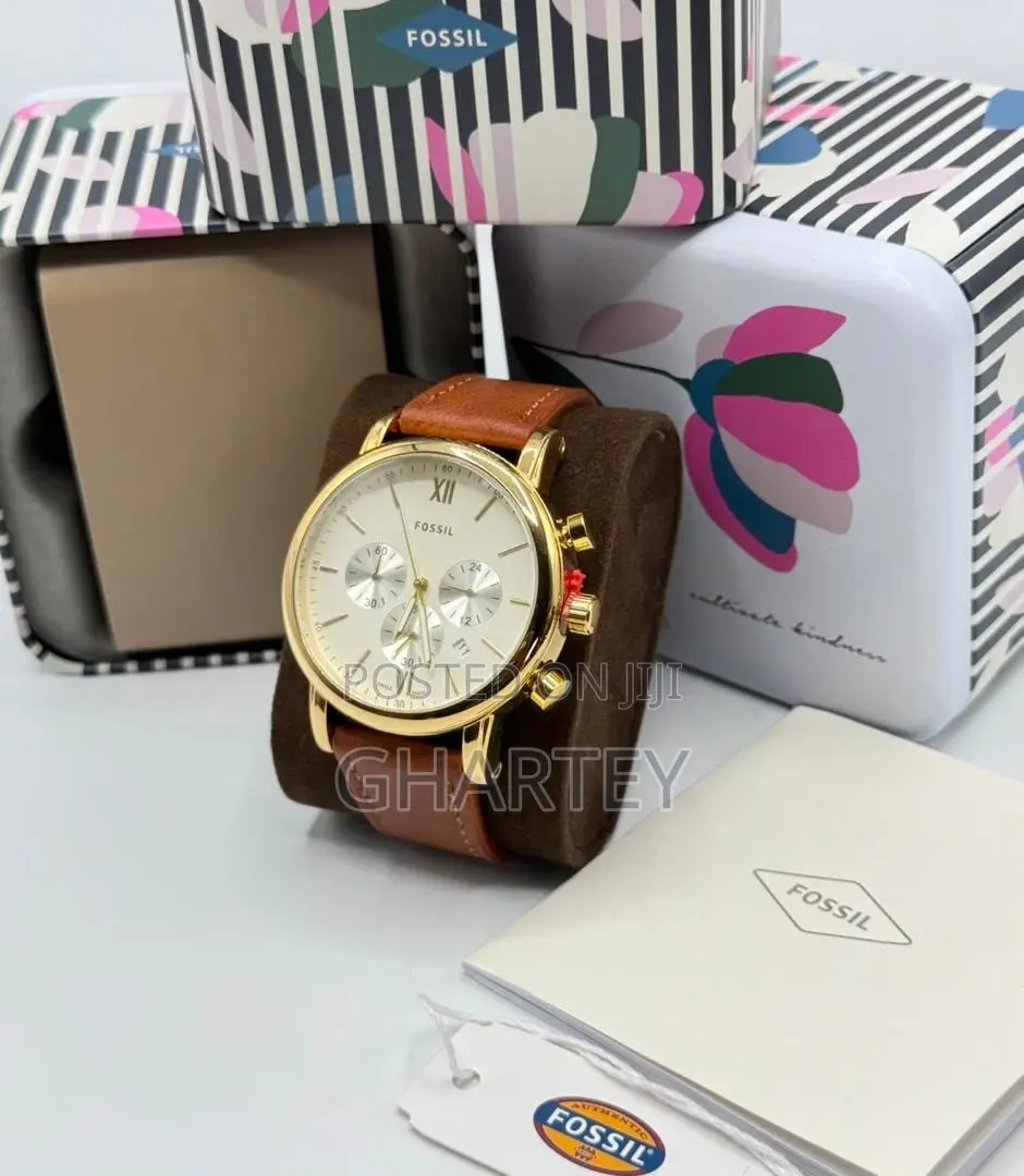 Fossil Chronograph Leather Watch - Quality Genuine Leather Watch