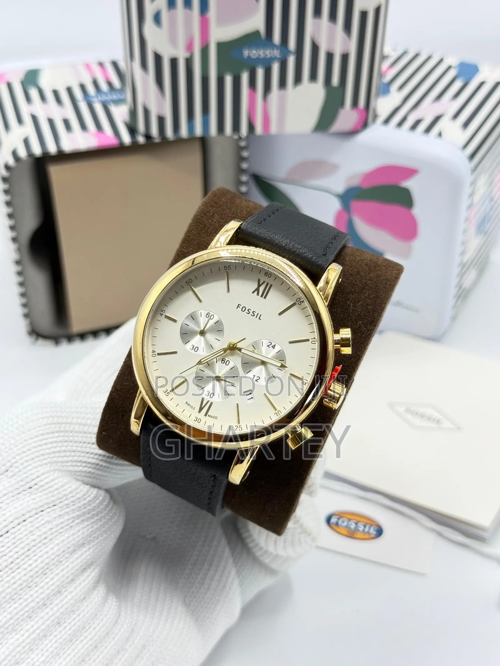 Fossil Chronograph Leather Watch - Quality Genuine Leather Watch