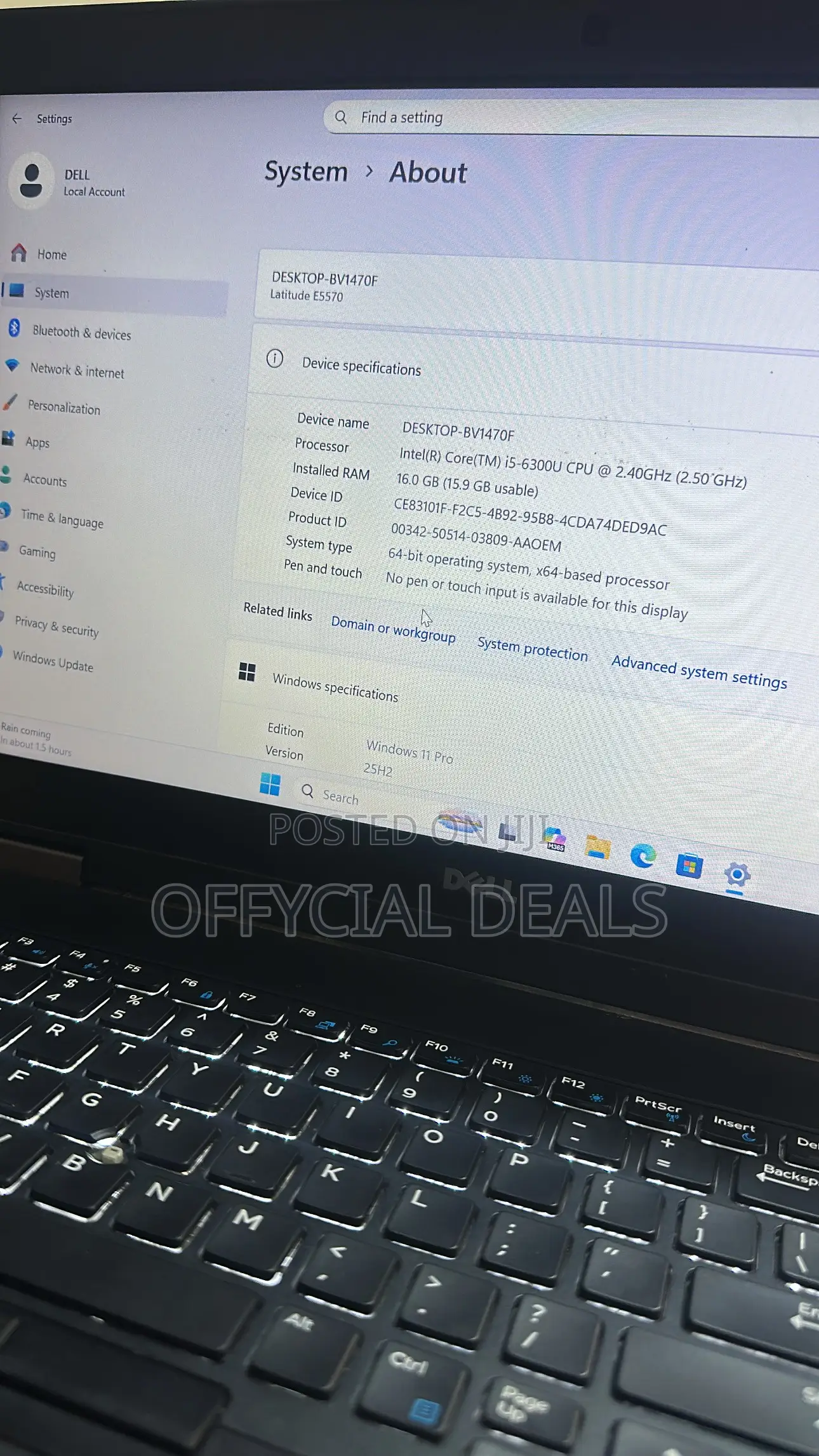 Laptop Dell Latitude E5570 16GB Intel Core i5 SSD 256GB